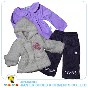 Most popular winter keep warm kids girls casual clothes set