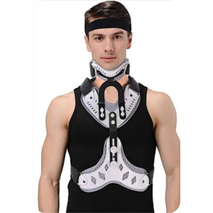 Head and neck support fixed cervical thoracic spine orthosis brace