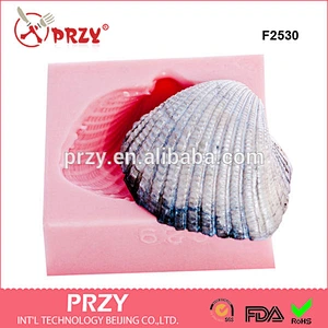 F2530 New Design Sea Shell Beach Shape Silicone Fondant Cake Decoration Mold