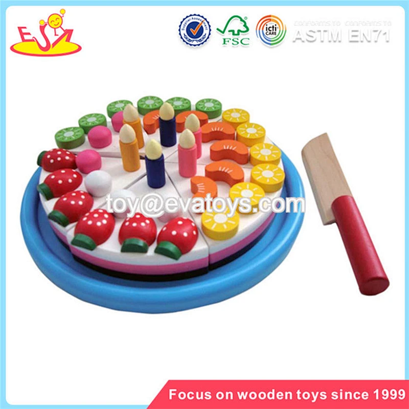 Wholesale pretend wooden cutting cake toy play fun beautiful kids wooden cutting cake toy W10B068