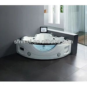 Bathtub double sizes whirlpool massage Transparent acrylic bathtub with radio
