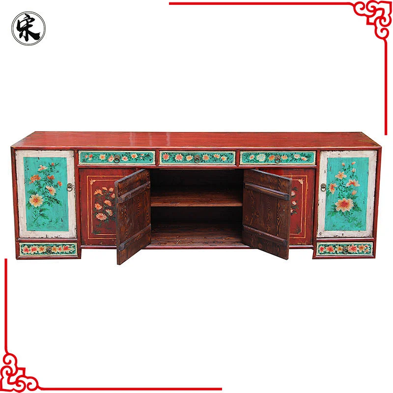 chinese antique reproduction painted buffet stores furniture