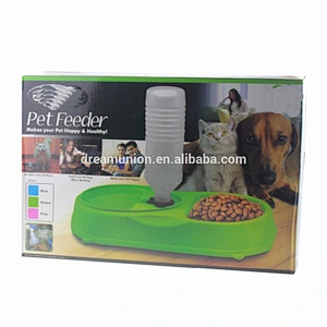Water Bowl Pet Food Feeder Dog Cat Bird Cup Feeding Plastic Round Dish Dispenser