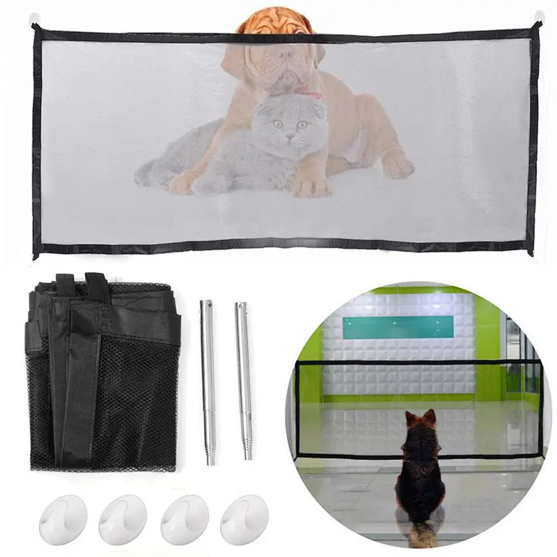 New Mesh Magic Pet Dog Gate Safe Guard And Install Anywhere Pet Safety Enclosure