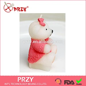 S4105 PRZY Sweater bear candle silicone mold for children, birthday cake decorations, handmade soap wholesale silicone mold