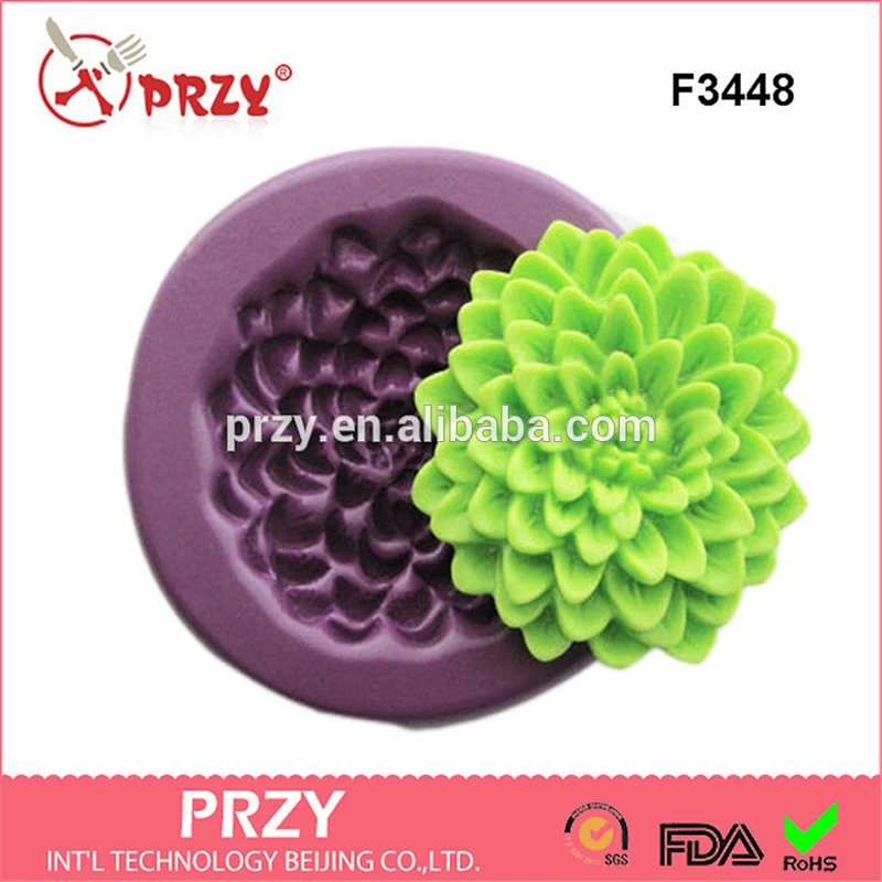 F3448 PRZY Chrysanthemum 3d silicone molds fondant mold cake decorating tools