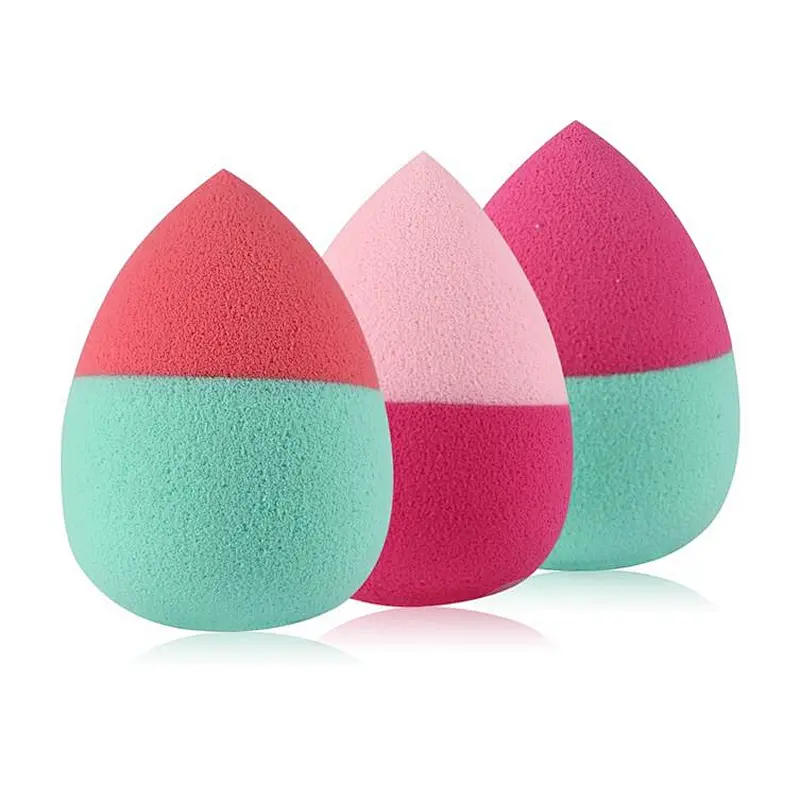 Hot selling egg shape joint color makeup powder puff with multiple color