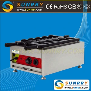 Stainless steel 4 pcs Taiyaki open mouth Korean fish making machine