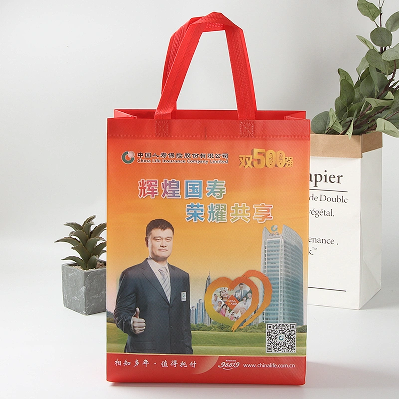 Red reusable grocery custom shopping bag manufacturers