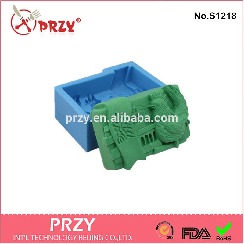 S1218 Zodiac chicken decorative silicone soap mold