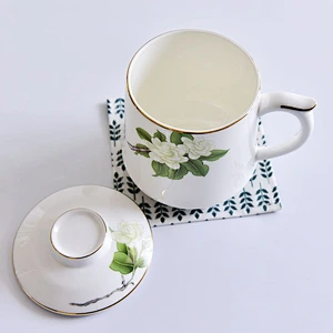 New design Graceful hand painting pattern trade assurance ceramic cup for drinking