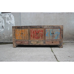 Chinese antique original sideboard 6 door with drawer