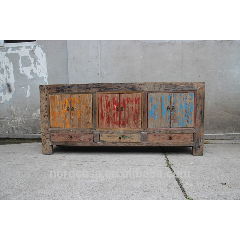 Chinese antique original sideboard 6 door with drawer