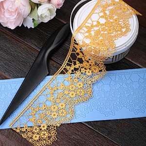new Fondant cake lace mat mold  silica baking cake lace edge decoration molds silicone pad