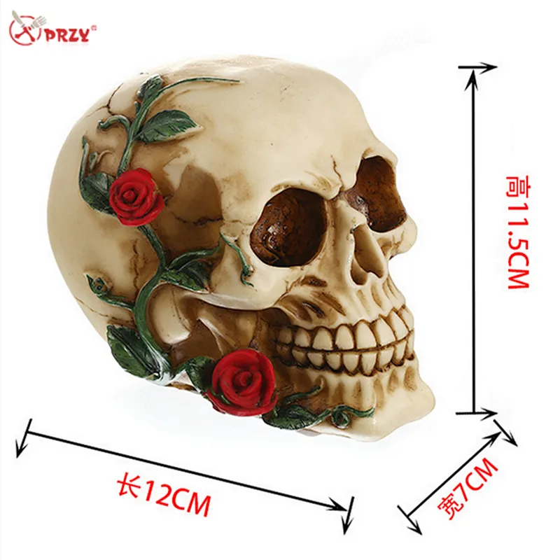 2017 New Halloween 3d Skull silicone skull rose mould head with pink cake Fondant cake mold Silicone handmade soap Molds