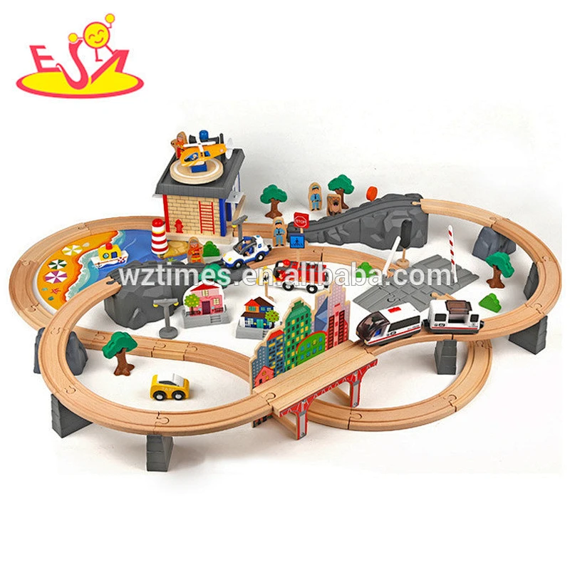 Wooden Safety Railway Train Set Toys for Kids Birthday Gift W04C150