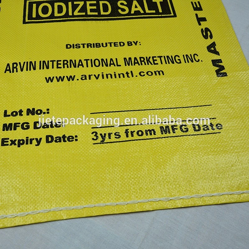 Guaranteed quality eco plastic pp woven bags for packing sea food, salt, sugar 25kg 50kg
