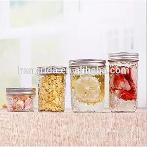 Ball Quilted Crystal mason jar with metal lid and straw for beverage and juicer