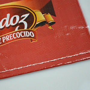 Wholesale custom pp woven rice bags with handle 5kg 10kg