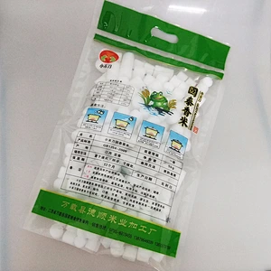 Wholesale PE transparent and white rice packing bag with handle