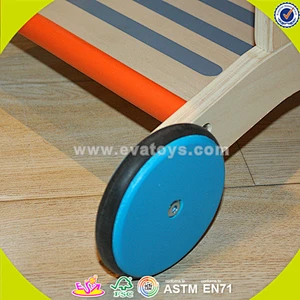 wholesale baby wooden shopping cart toy, orange color wooden shopping cart toy, cheap wooden shopping cart toy W16E016