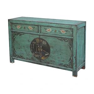 beijing chinese oriental old vintage lacquered distessed buffet sideboard living room furniture
