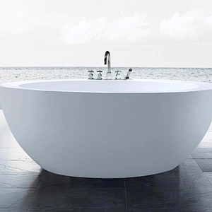 Wholesale acrylic soaking white round outdoor portable modern bathtub
