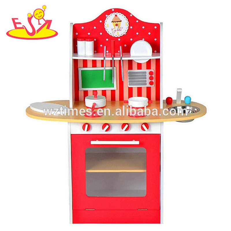 2018 venta al por mayor juego de cocina de juguete de madera para bebés juego de rol niños juego de cocina de juguete de madera mejores niños juego de cocina de juguete de madera W10C130