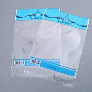 Customized clear pe plastic bag with adhesive tape