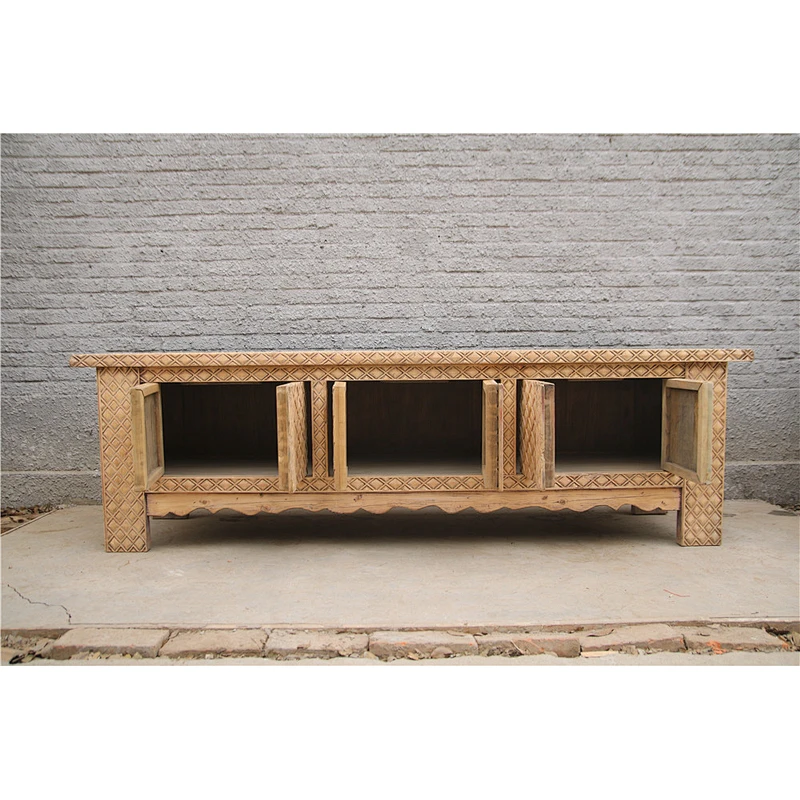 2017 Chinese carving Xinjiang antique TV cabinet sideboard
