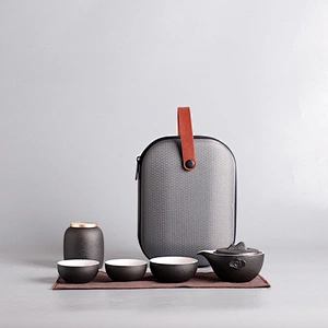 Ancient style pottery teapot cup sets 7-piece porcelain tea cup for kungfu tea