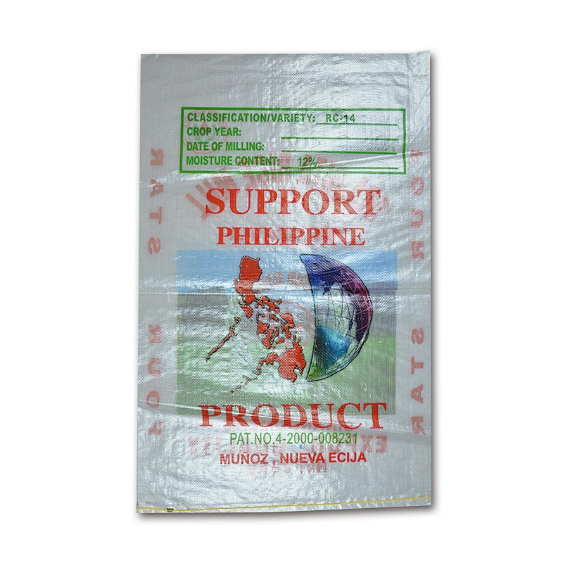 Custom wholesale 25kg transparent white plastic printed pp woven bag