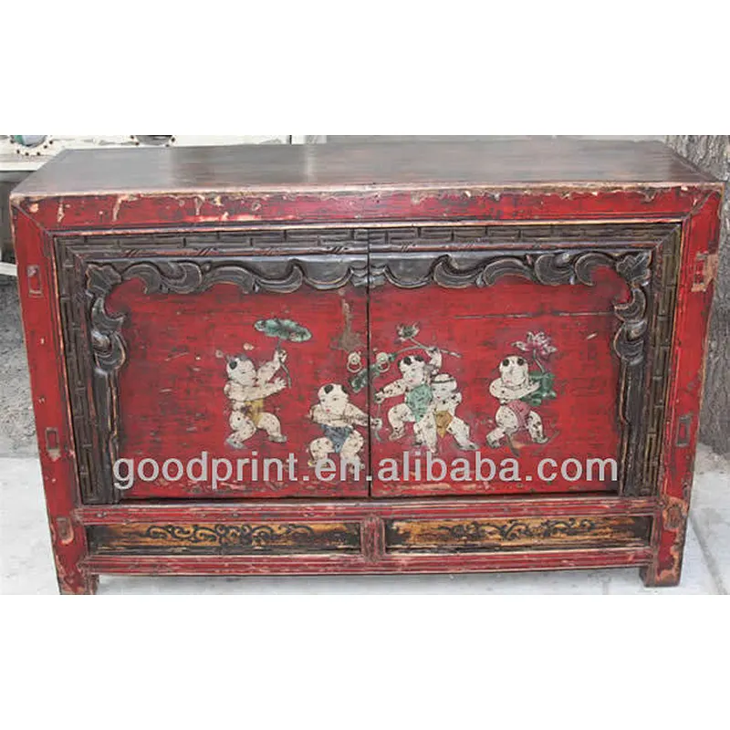 Chinese Antique Furniture Hand Painted mongolia piece