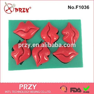 2015 hotsale lips cake decor silicone cake mold