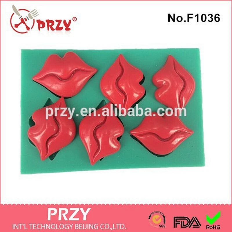 2015 hotsale lips cake decor silicone cake mold