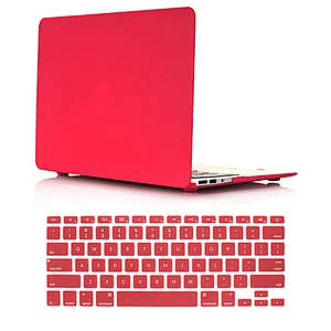 2 in 1 Wine Red hard case and keyboard cover for mac book pro flight case