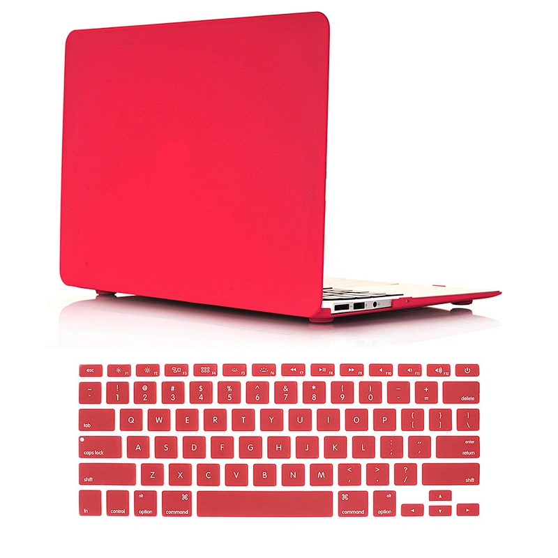 2 in 1 Wine Red hard case and keyboard cover for mac book pro flight case
