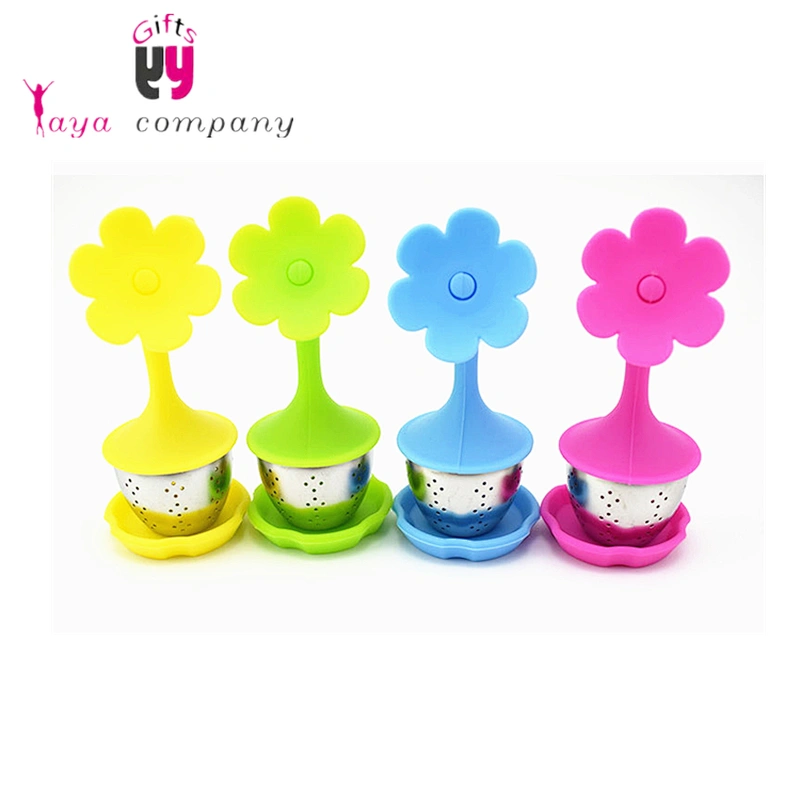Colorful 100% Food Grade Silicone stainless steel Tea Infuser Stainless steel Etching