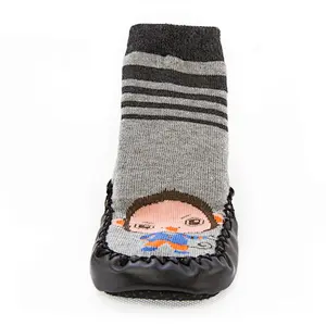 high quality silicone 3d knitting kids anti slip floor home animal baby socks