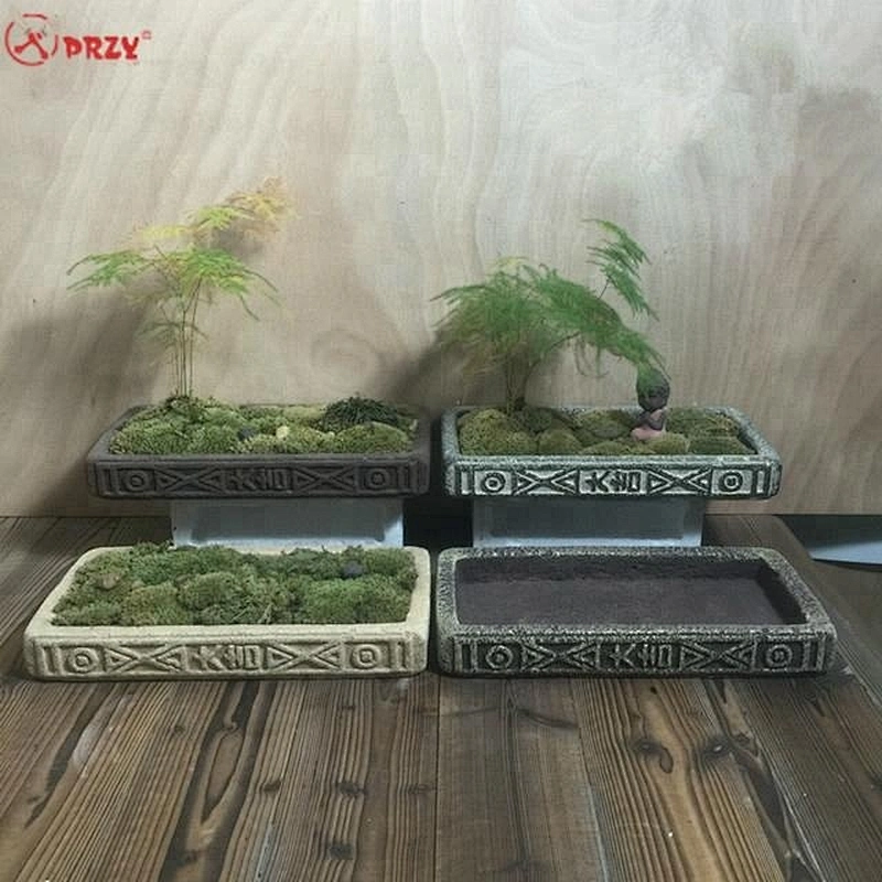 Chinese style Cement succulent Moss planter molds Office retro Concrete flower pot decorations molds