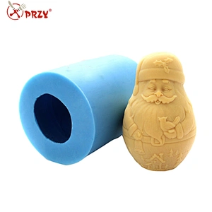 S979 PRZY 3D Christmas Santa Claus Father Candle Mold Handmade Soap Silicone Mould