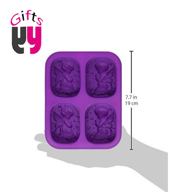4 rectangle square soap DIY Four square silicone handmade soap mold