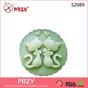 Popular Round cute cat Craft Art Silicone Soap mold Craft Molds DIY Handmade soap molds