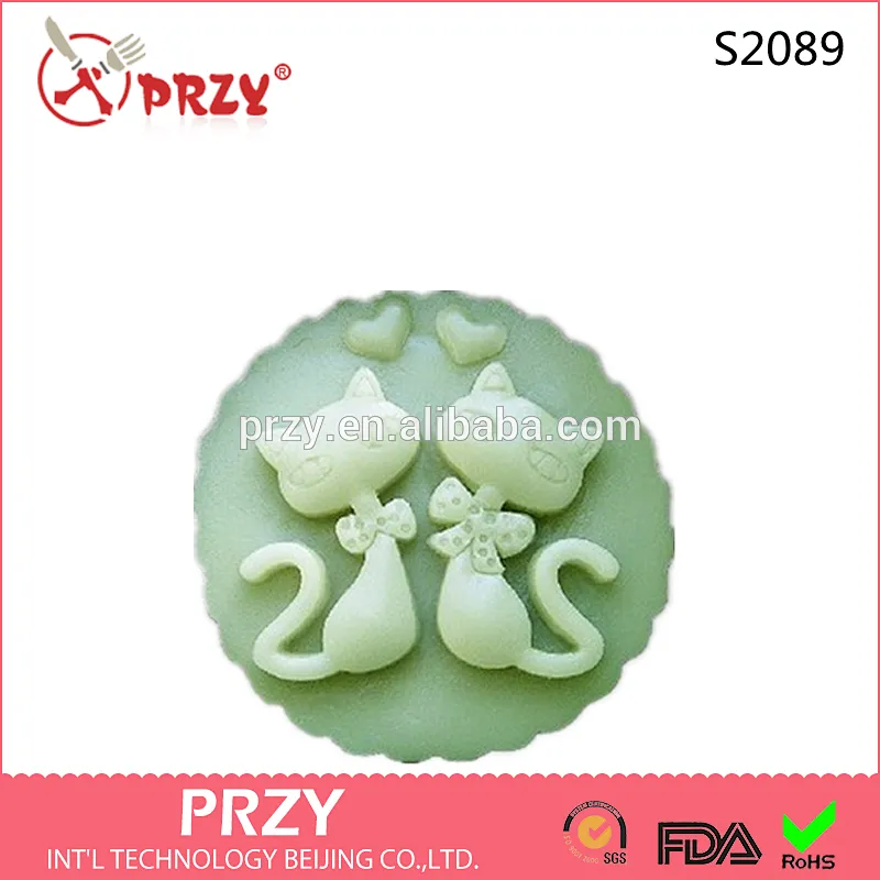Popular Round cute cat Craft Art Silicone Soap mold Craft Molds DIY Handmade soap molds