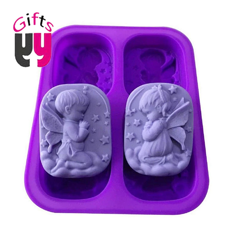 4 rectangle square soap DIY Four square silicone handmade soap mold