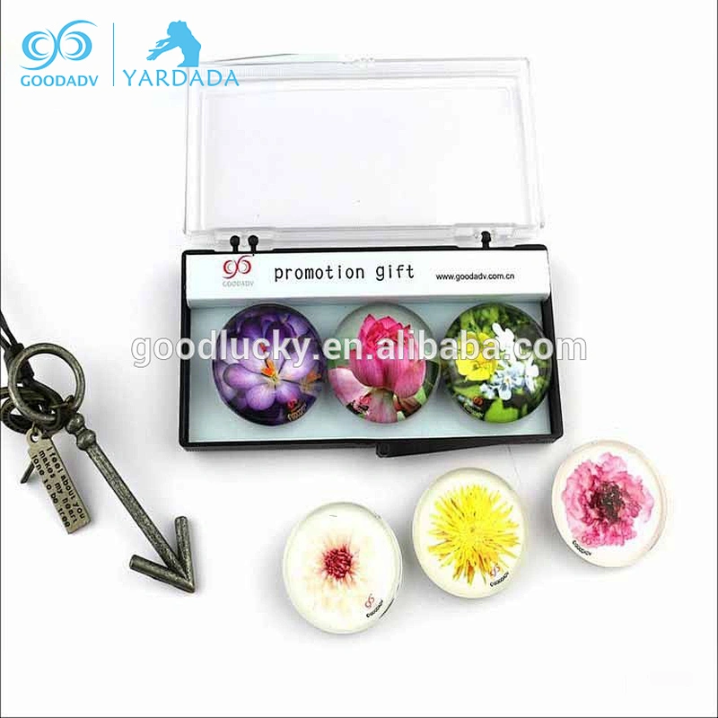 Wholesale clear glass Christmas gifts heart shape promotion glass fridge magnet