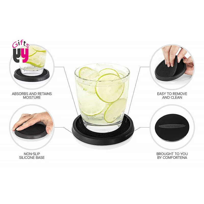 Non-Slip Texture Soft Feeling silicone Cup mat round silicon coaster