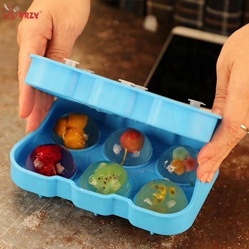 6Cavities hollow ice silica gel Molds cake Mould jelly Mold cherry ice hockey molds