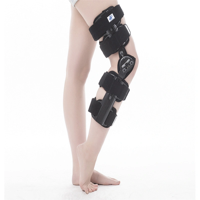 Hinged Knee Brace Support Stabilizer Orthosis Splint Immobilizer Guard Protector ROM range of motion Adjustable Medical