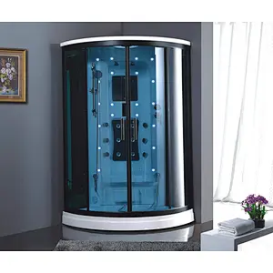 Fashionable tempered glass home shower steam room corner sauna room